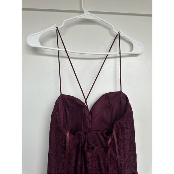 NWT Anthropologie BHLDN Emma Sweetheart Lace Gown in Dark Berry, Size 12 - Picture 10 of 16